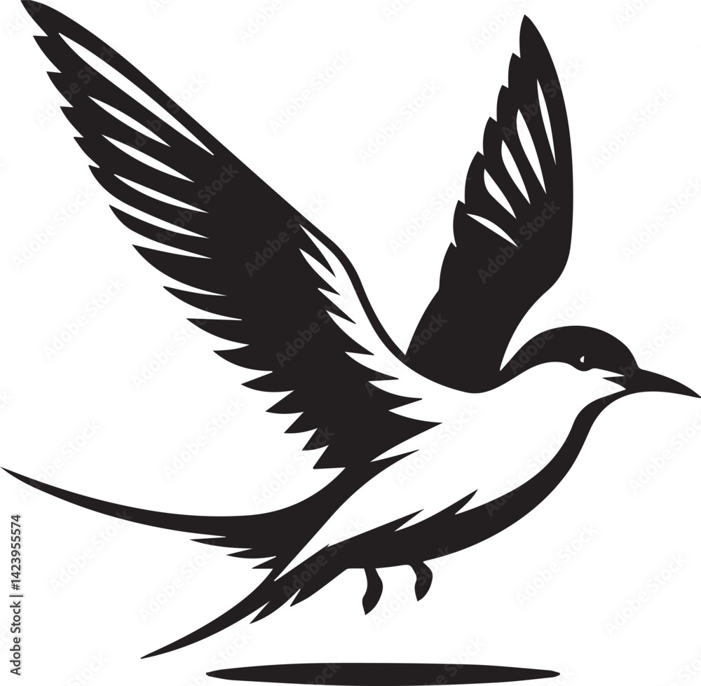 Obraz premium swift bird silhouette vector, swift bird logo vector, swift bird icon