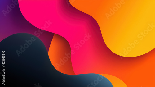 Colorful background with abstract flowing waves suitable for presentation, desktop wallpaper
