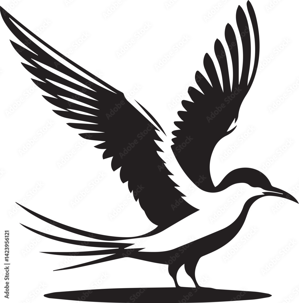 Obraz premium swift bird silhouette vector, swift bird logo vector, swift bird icon