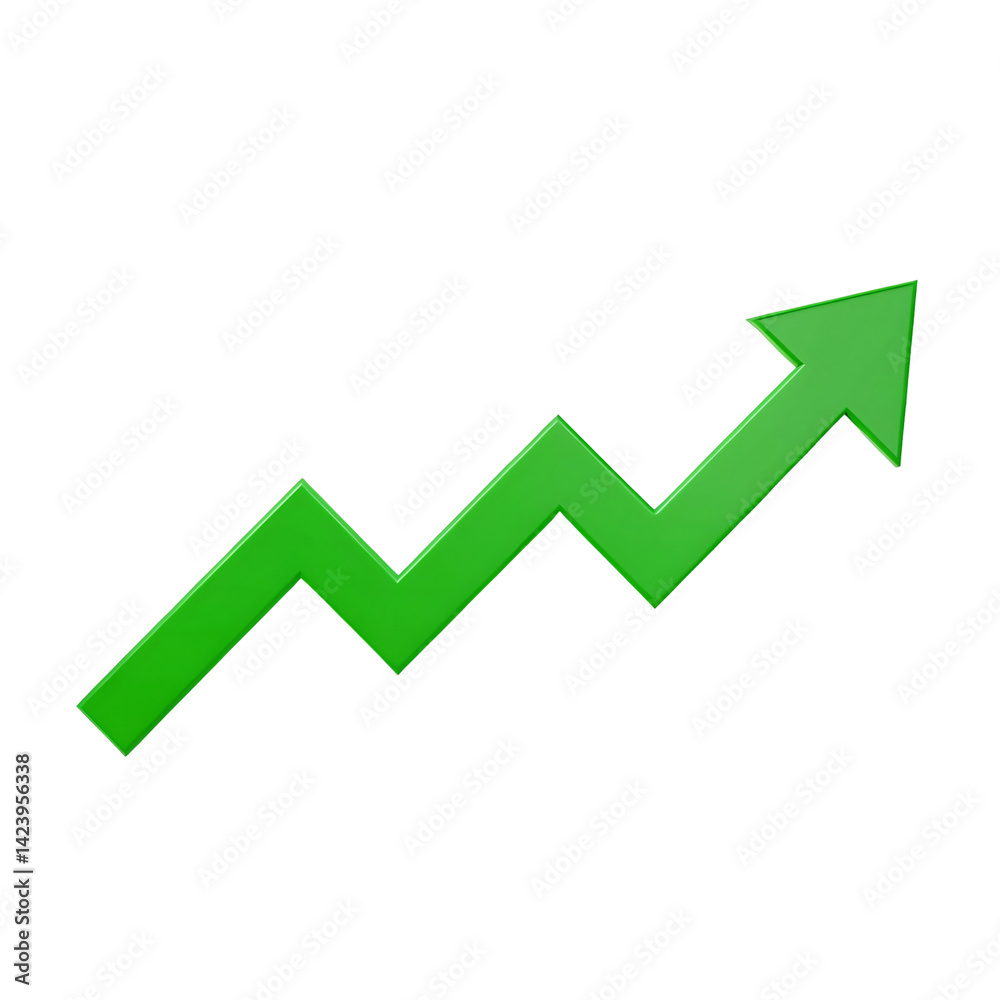 Green Arrow Showing Upward Business Growth on transparent Background
Green Arrow Showing Upward Business Growth on transparent Background