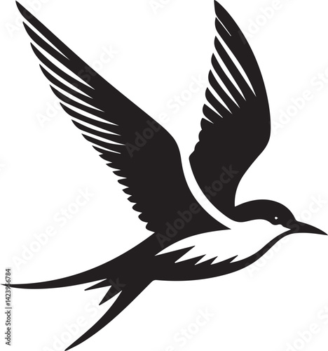 swift bird silhouette vector, swift bird logo vector, swift bird icon