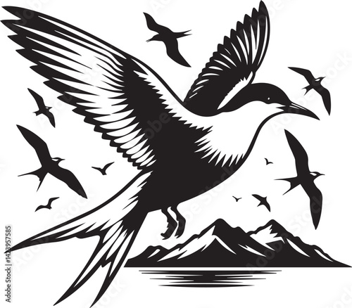 swift bird silhouette vector, swift bird logo vector, swift bird icon