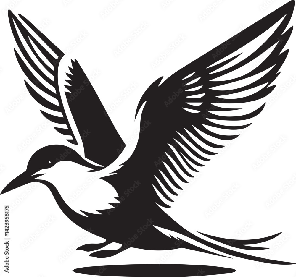 Fototapeta premium swift bird silhouette vector, swift bird logo vector, swift bird icon