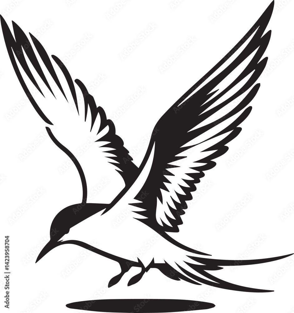 Fototapeta premium swift bird silhouette vector, swift bird logo vector, swift bird icon