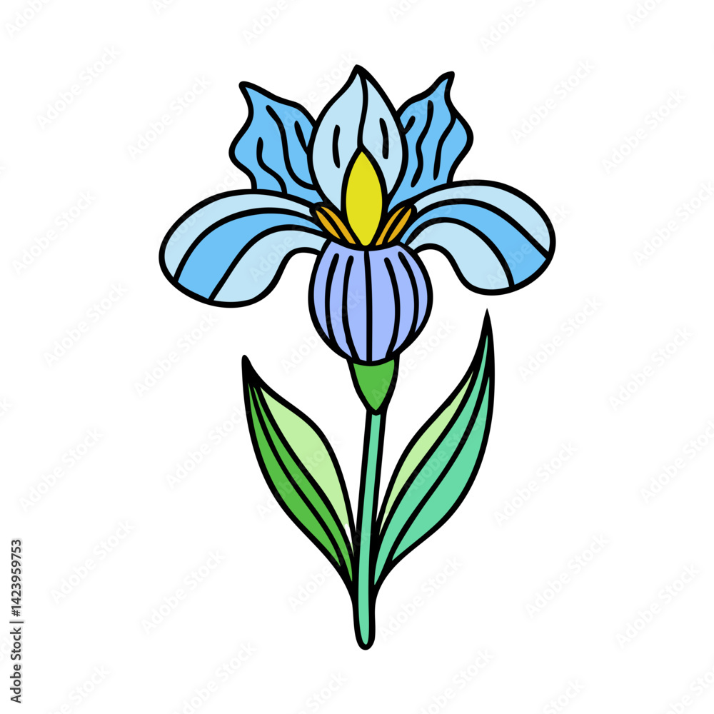 Obraz premium iris flower icon, iris flower vector illustration-simple illustration of iris flower, perfect for iris flower logos and icons