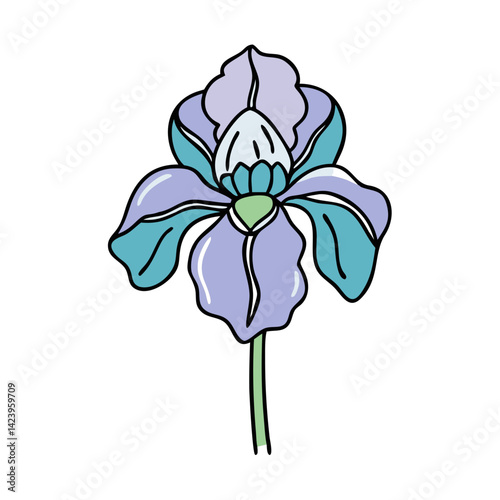 iris flower icon, iris flower vector illustration-simple illustration of iris flower, perfect for iris flower logos and icons