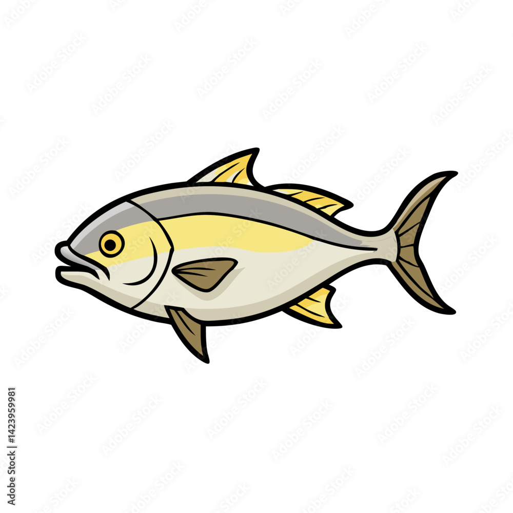Naklejka premium jack crevalle icon, jack crevalle vector illustration-simple illustration of jack crevalle, perfect for jack crevalle logos and icons