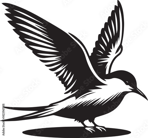 swift bird silhouette vector, swift bird logo vector, swift bird icon