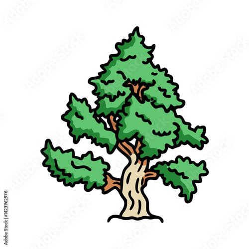 juniper tree icon, juniper tree vector illustration-simple illustration of juniper tree, perfect for juniper tree logos and icons