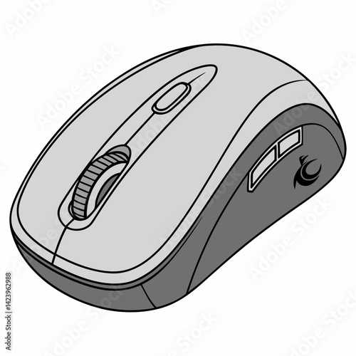 Stylized Vector Illustration Of A Computer Mouse With Ergonomic Design For Digital Input
