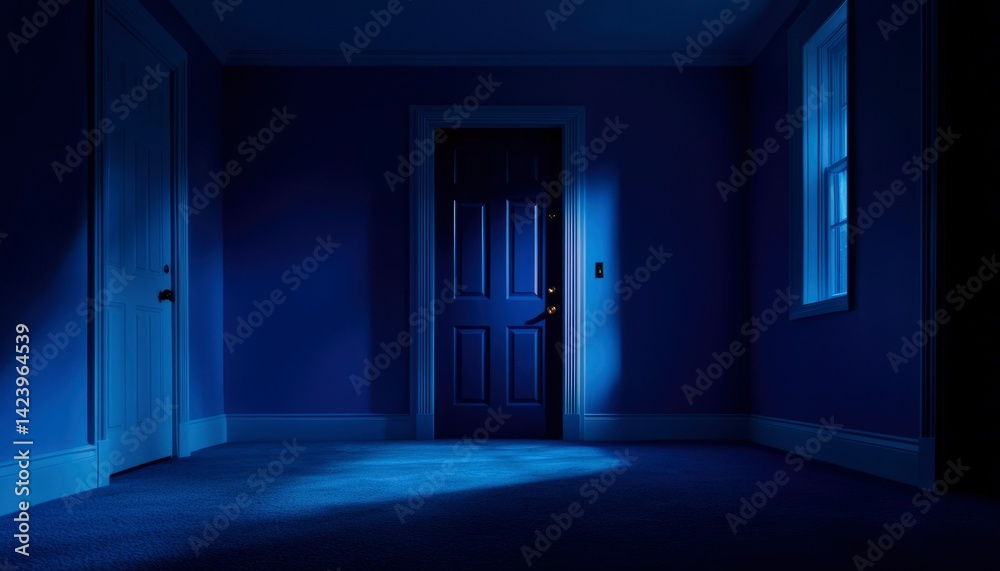 Empty hallway at night