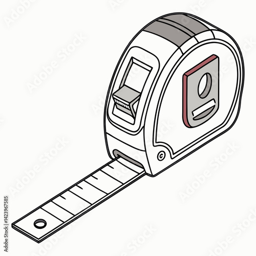 Illustration Of A Cartridge Tape Measure Tool For Diy Projects