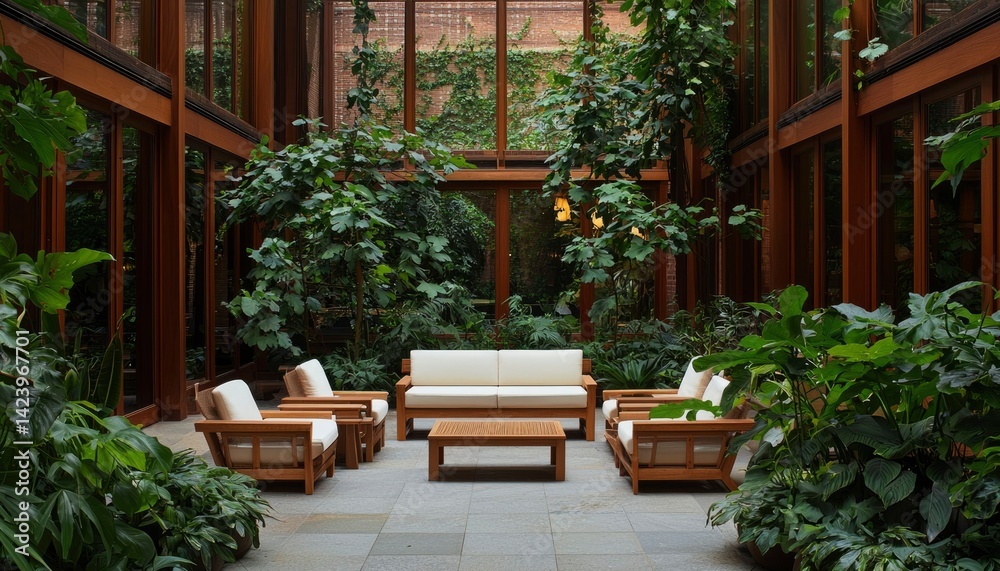 Tranquil indoor courtyard