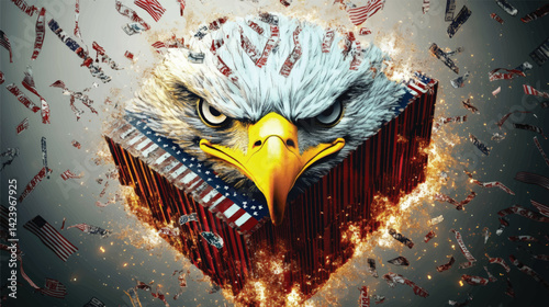  Exploding Patriotism Concept.