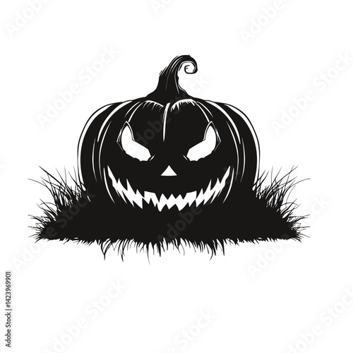 Vector black silhouette of Halloween