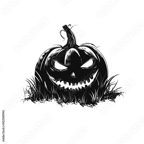 Vector black silhouette of Halloween