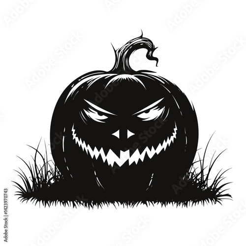 Vector black silhouette of Halloween