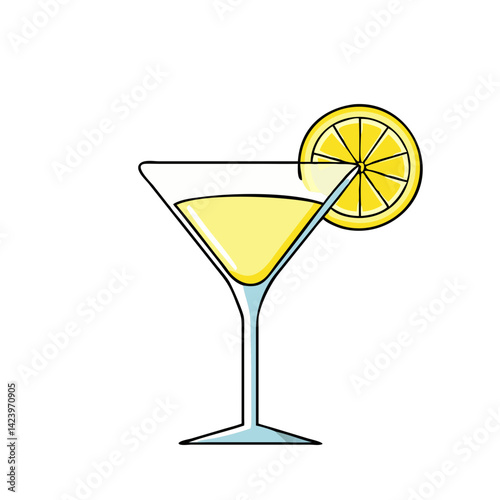 lemon drop martini icon, lemon drop martini vector illustration-simple illustration of lemon drop martini, perfect for lemon drop martini logos and icons