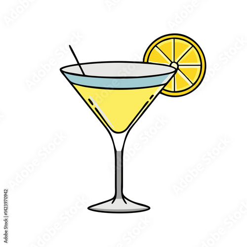lemon drop martini icon, lemon drop martini vector illustration-simple illustration of lemon drop martini, perfect for lemon drop martini logos and icons