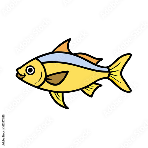 lemon tetra fish icon, lemon tetra fish vector illustration-simple illustration of lemon tetra fish, perfect for lemon tetra fish logos and icons