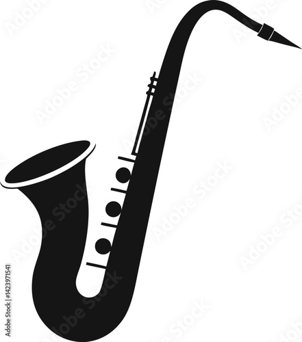 Saxophone Icon with Smooth Jazz Style, Illustration of a Silhouette Celebrating International Jazz Day.