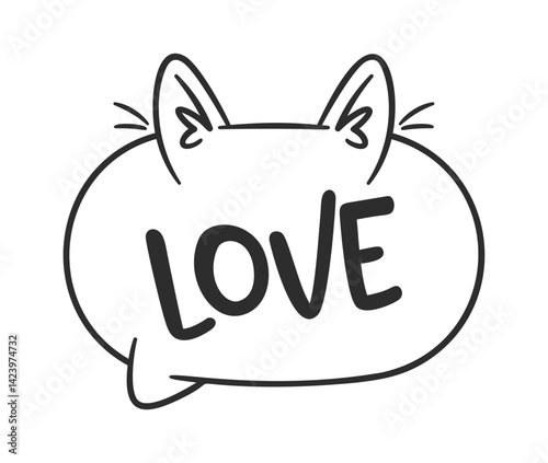 Love fatty cat frame bubble