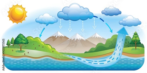 Water Cycle Diagram for Grade 6 Science photo