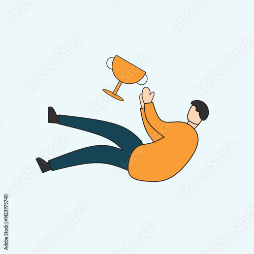 An illustration of a person reaching for a trophy that is just out of reach, symbolizing near success or a missed opportunity