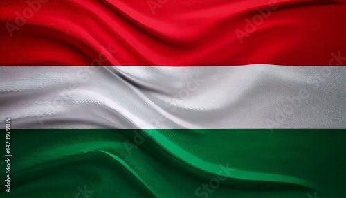 Hungarian flag background with wavy texture