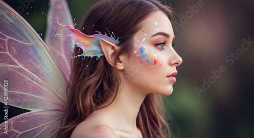 Woman with Wings and Fairy Ears