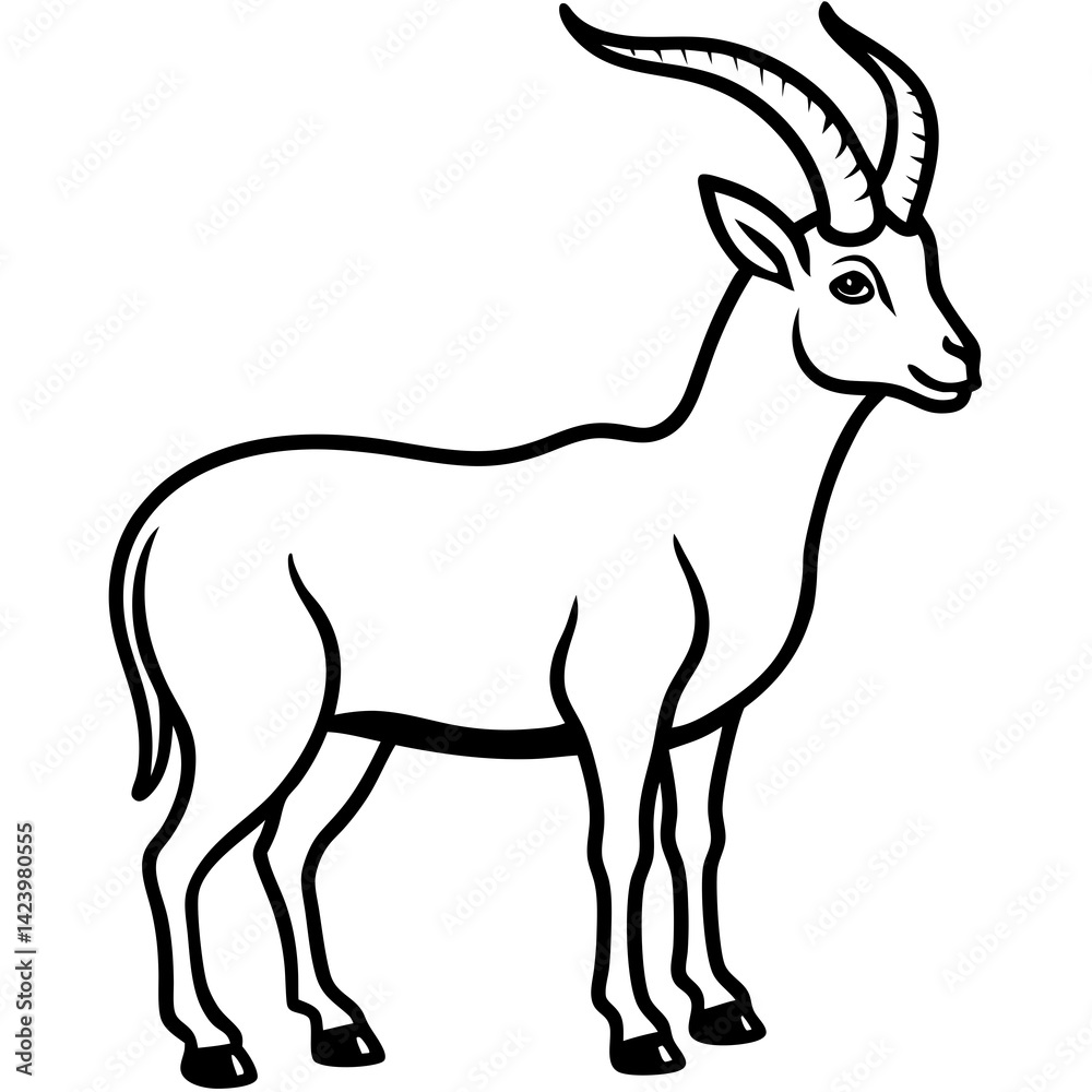 Obraz premium Minimalist Ibex Line Drawing