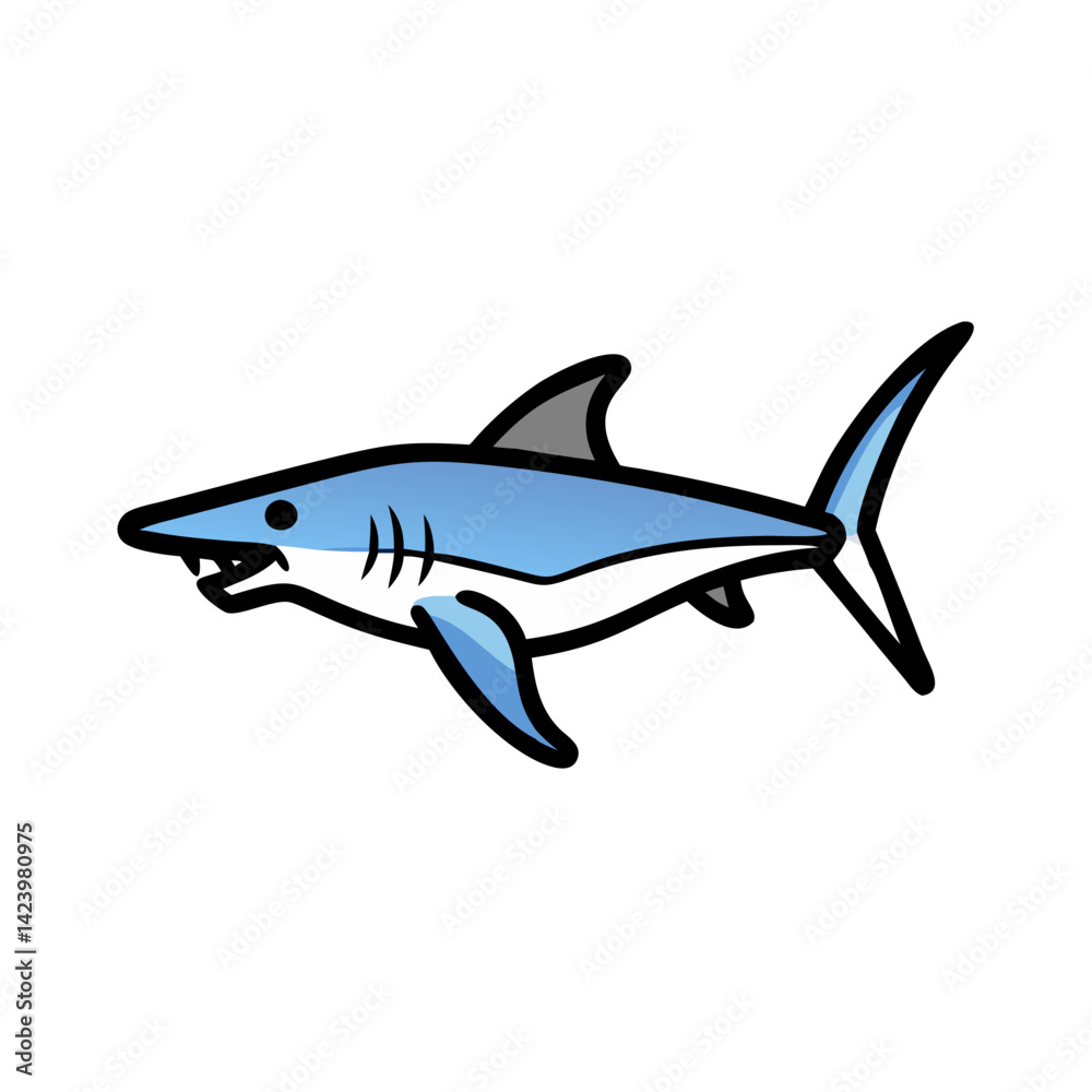 Fototapeta premium mako shark icon, mako shark vector illustration-simple illustration of mako shark, perfect for mako shark logos and icons