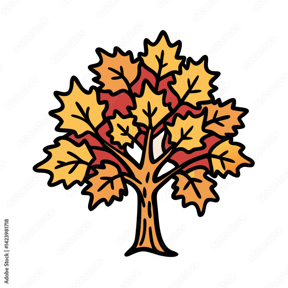 Fototapeta premium maple tree icon, maple tree vector illustration-simple illustration of maple tree, perfect for maple tree logos and icons