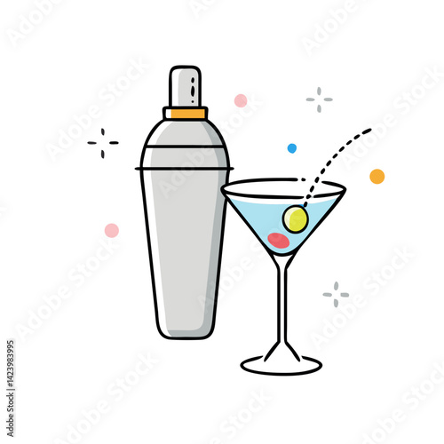 martini shaker icon, martini shaker vector illustration-simple illustration of martini shaker, perfect for martini shaker logos and icons