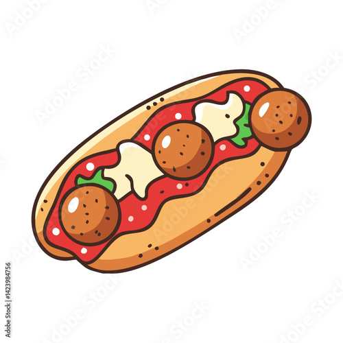 meatball sub icon, meatball sub vector illustration-simple illustration of meatball sub, perfect for meatball sub logos and icons
