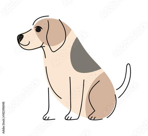 Cute spotted dog hand drawn