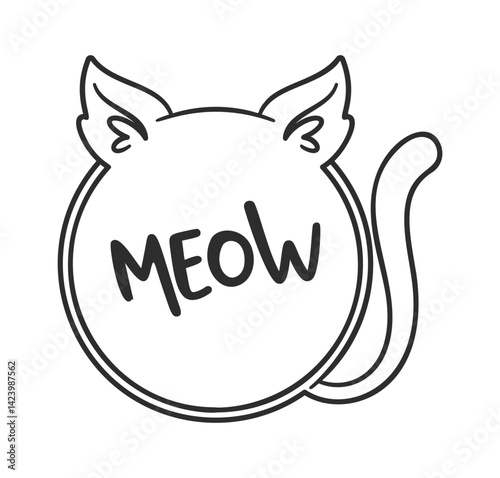 Meow cat frame speech bubble