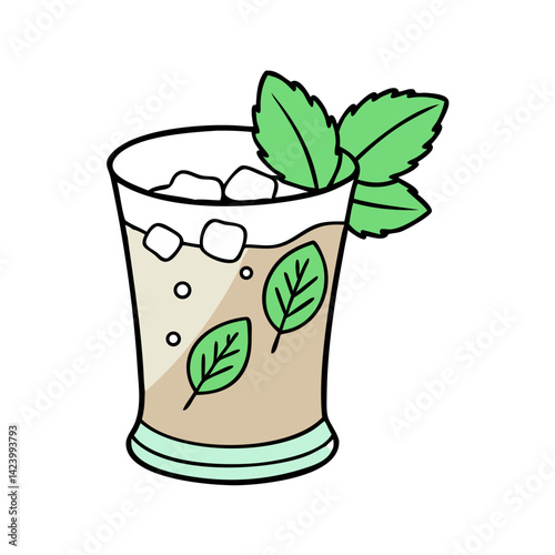 mint julep icon, mint julep vector illustration-simple illustration of mint julep, perfect for mint julep logos and icons