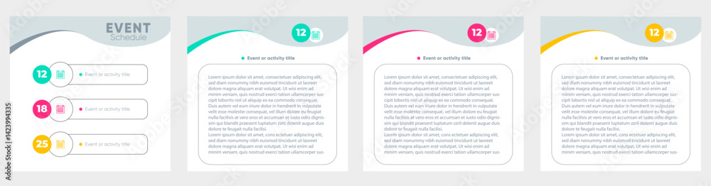 Obraz premium Event Schedule Infographic – 3 Step Timeline Template