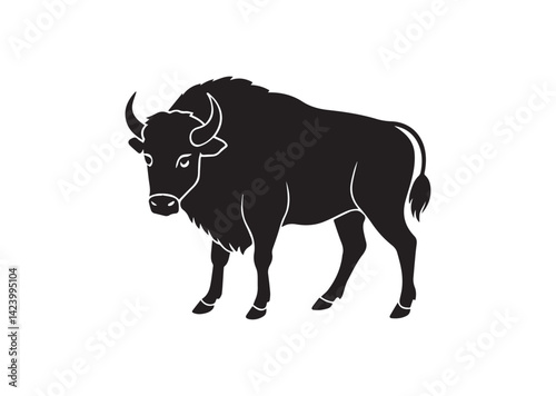 Bison buffalo silhouette vector, Bison buffalo Design, Bison buffalo Icon