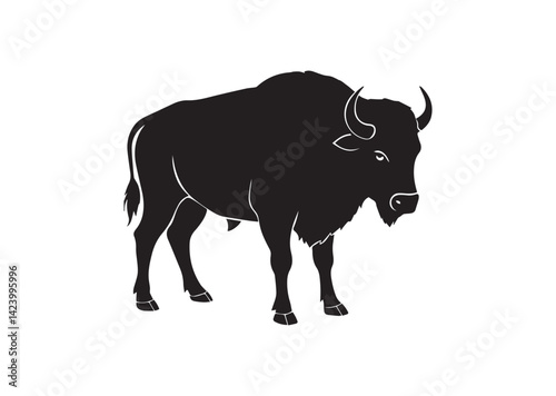 Bison buffalo silhouette vector, Bison buffalo Design, Bison buffalo Icon