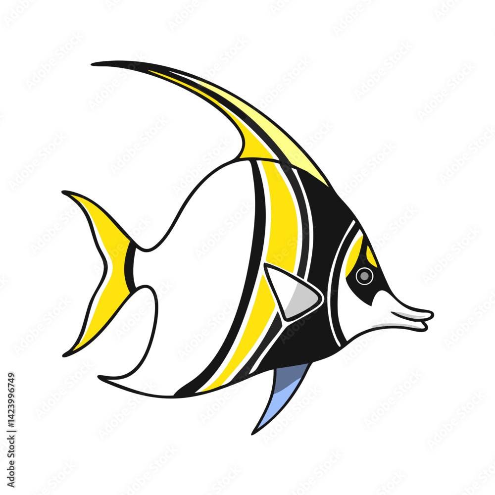 Fototapeta premium moorish idol icon, moorish idol vector illustration-simple illustration of moorish idol, perfect for moorish idol logos and icons