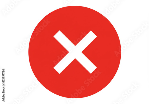 red x cancel icon for error rejection alert ui design