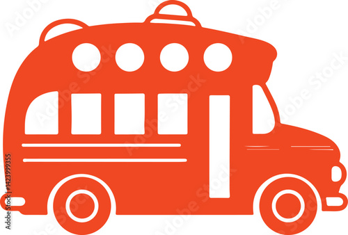 School Bus Logo Illustration