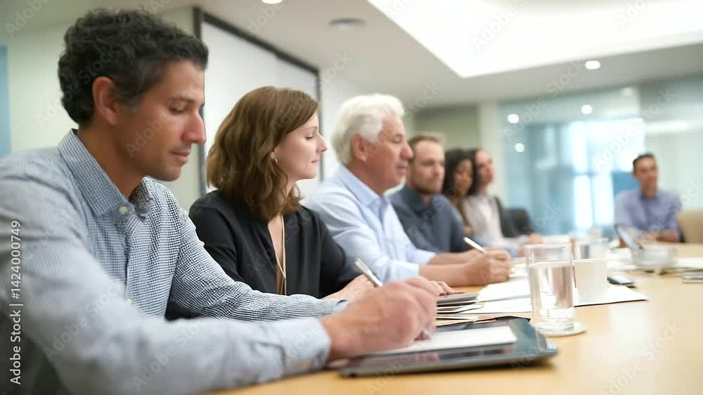 Diverse team of researchers working together in a contemporary boardroom setting. Diverse team of researchers working together in a contemporary boardroom setting.