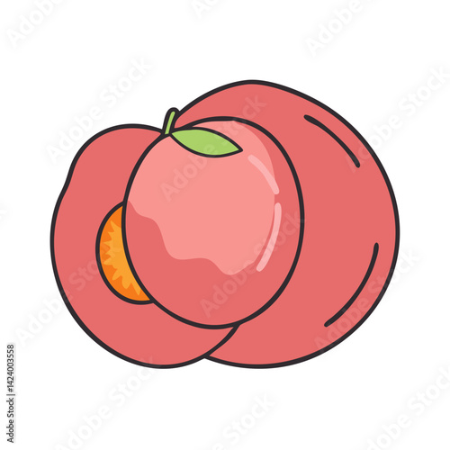 nectarine fruit icon, nectarine fruit vector illustration-simple illustration of nectarine fruit, perfect for nectarine fruit logos and icons