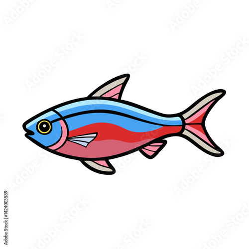 neon tetra fish icon, neon tetra fish vector illustration-simple illustration of neon tetra fish, perfect for neon tetra fish logos and icons