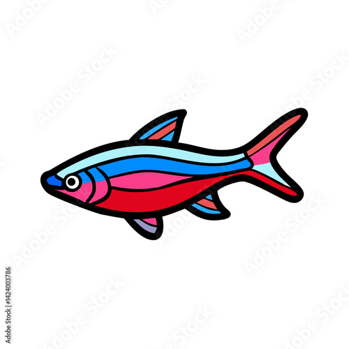 neon tetra fish icon, neon tetra fish vector illustration-simple illustration of neon tetra fish, perfect for neon tetra fish logos and icons