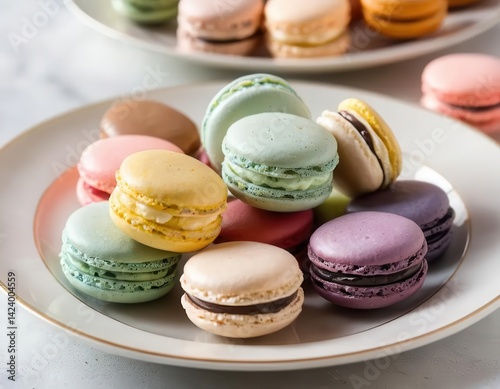 Colorful Macarons on a Plate for Dessert and Sweet Treat Inspiration