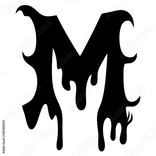Tribal hardcore alphabet letter M